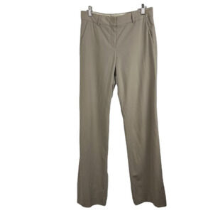 Theory Beige Wool-Lycra Loose Flowy Work Pants w/ 1" Hole FLAW